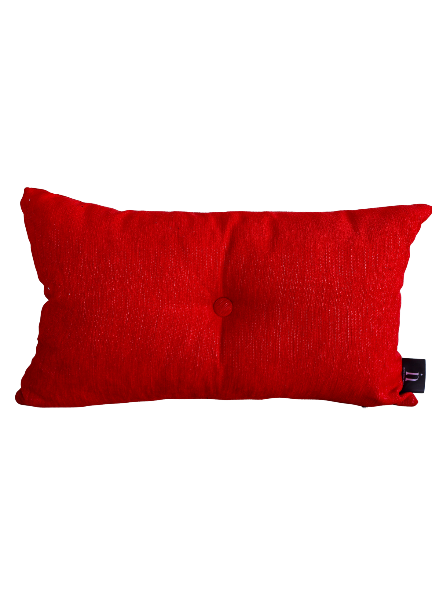 All Red Button Pillow