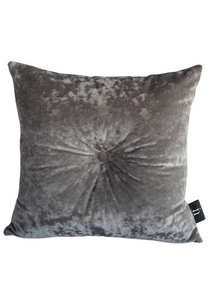 Button Velvet Grey Pillow