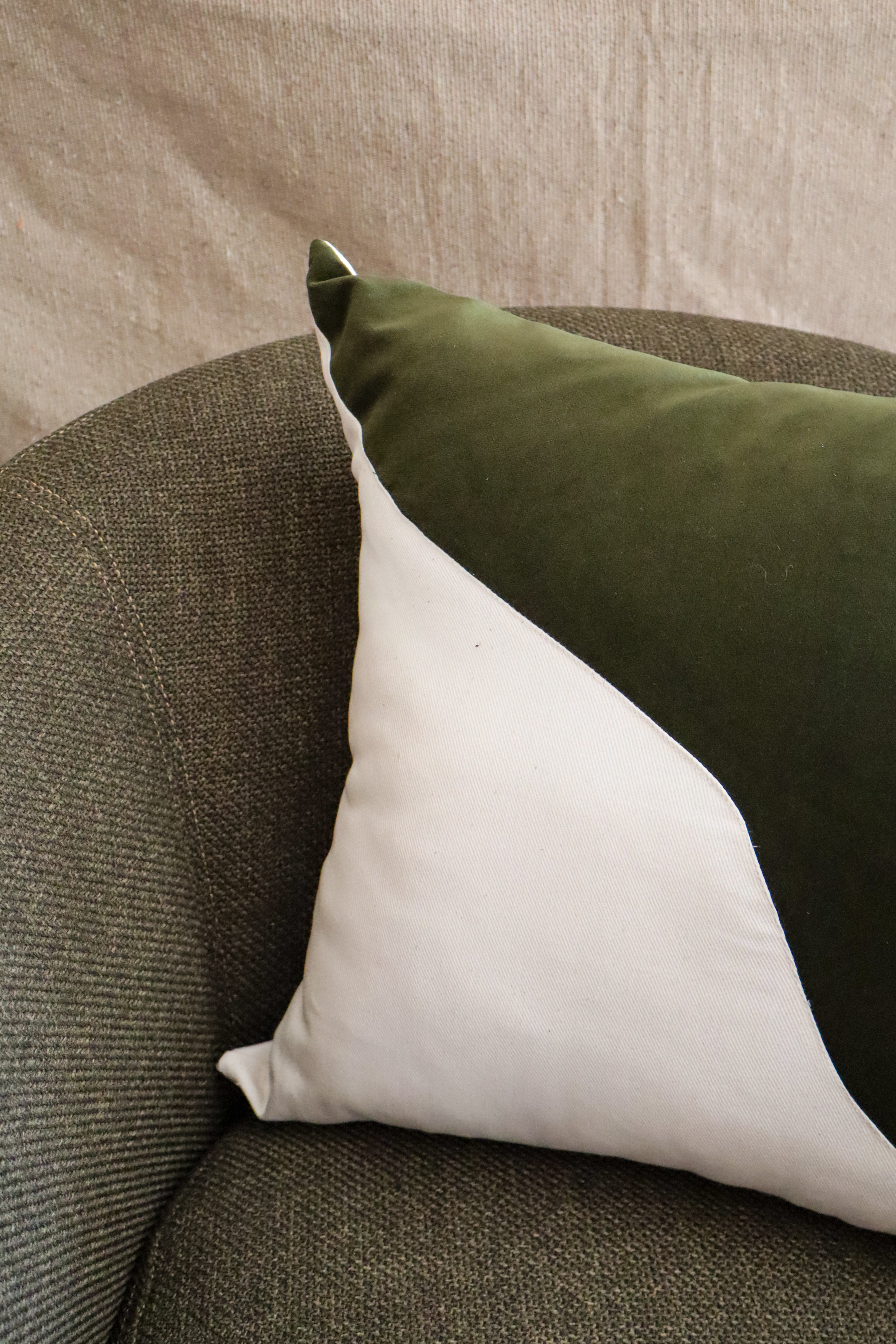 Green and White Pillow