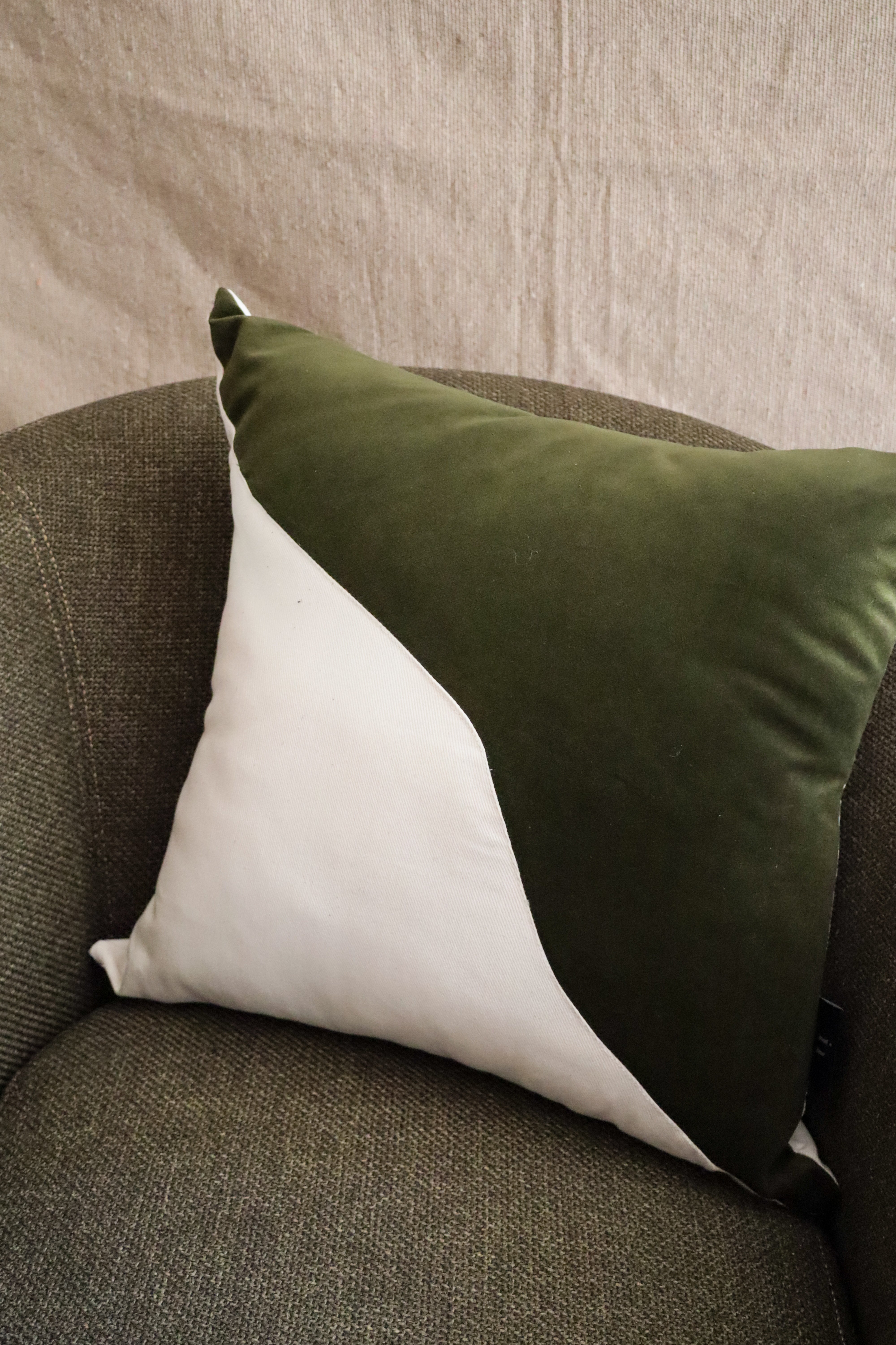 Green and White Pillow